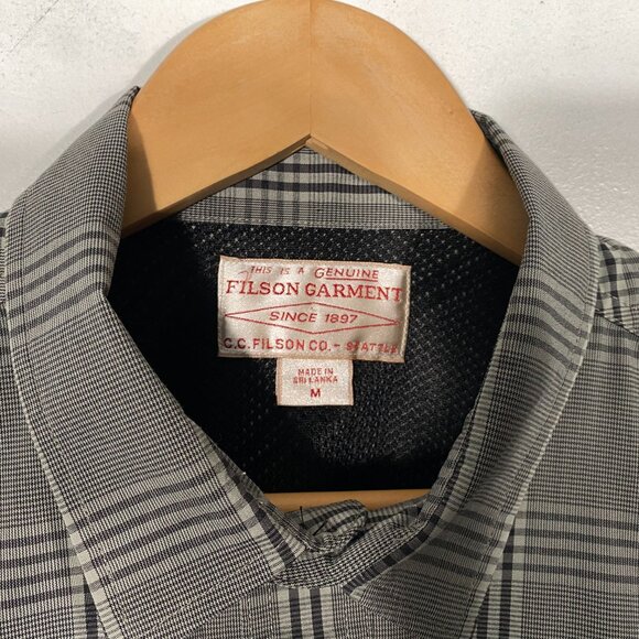 Filson Twin Lakes Lined Short Sleeve Check Sport Shirt Gravel Gray Men's size M - Picture 3 of 7